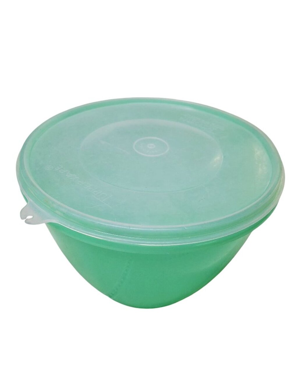 Tupperware Green Bowl With Lid - Durable Plastic Food Storage Container - Classi